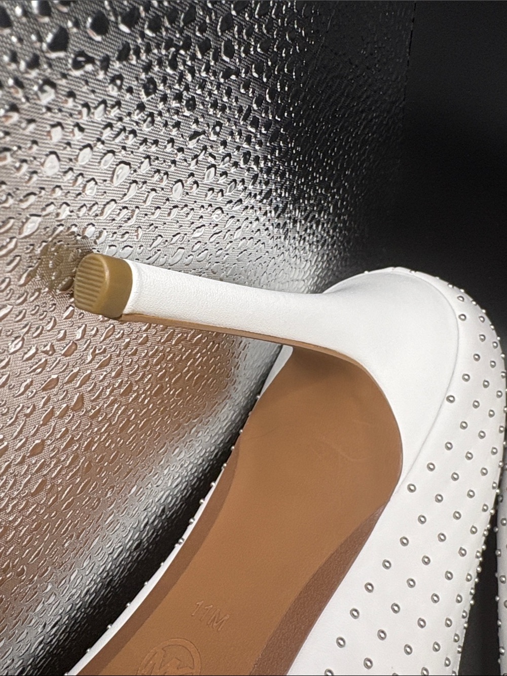 Michael Kors White Pointed-Toe Studded Pumps - Picture 5 of 5